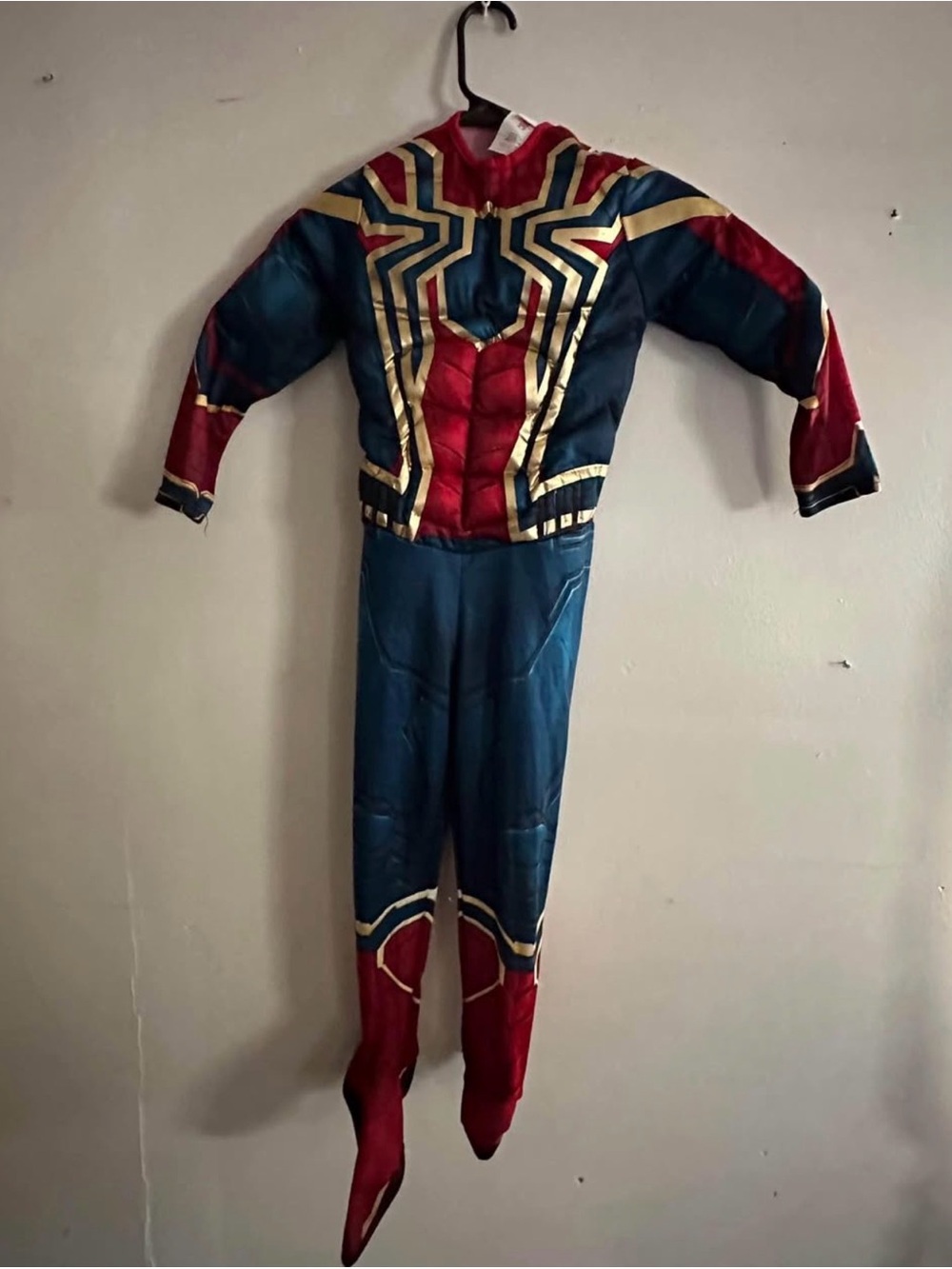Kids Superhero Costume in Red, Blue & Gold